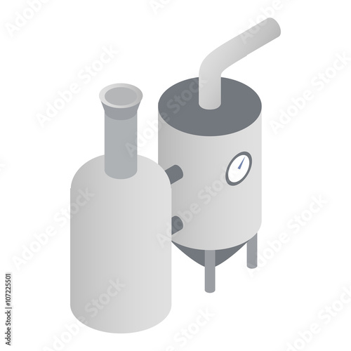 Modern brewery icon, isometric 3d style