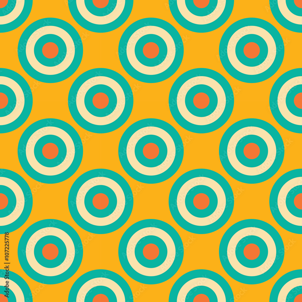 Vector modern seamless colorful geometry circles pattern, color abstract geometric background, pillow multicolored print, retro texture, hipster fashion design