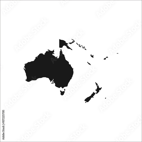 Detailed australia continent simple icon on background