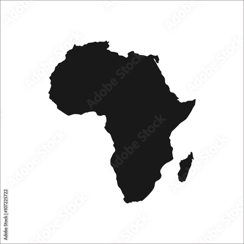 Detailed Africa continent simple icon on background