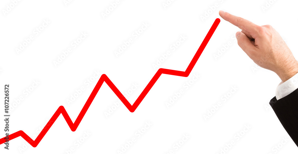 positive business chart stock quotation isolated on white positive business chart stock quotation isolated on white