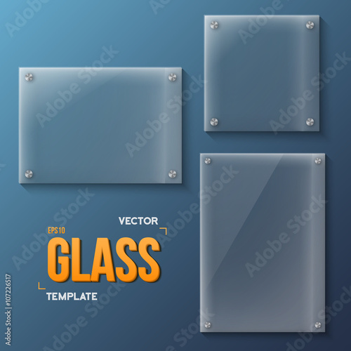 Set of Realistic Vector Glass Frame Templates. EPS10 Vector Plas