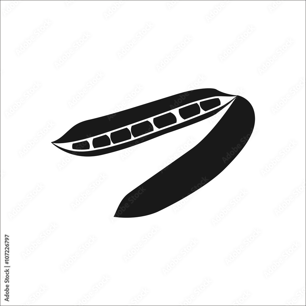 Pea pod simple icon on background Pea pod simple icon on background