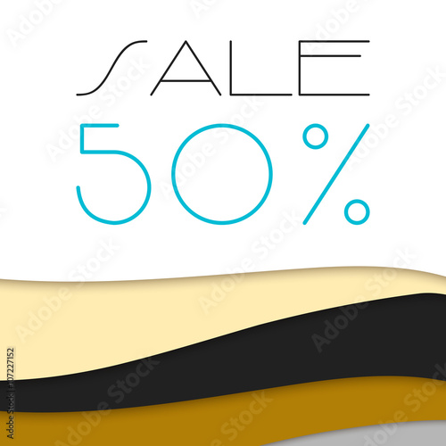 Sale. Colorful abstract background of paper with shadows.