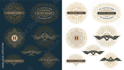 Vintage logo template, Hotel, Restaurant, Business or Boutique I