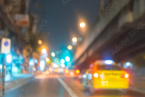 motion blur car on road at night