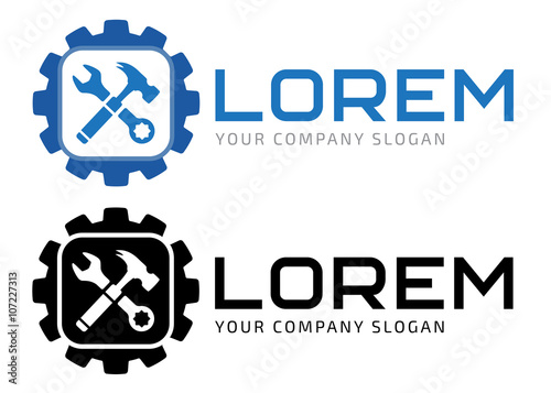 Repairment process vector logo template