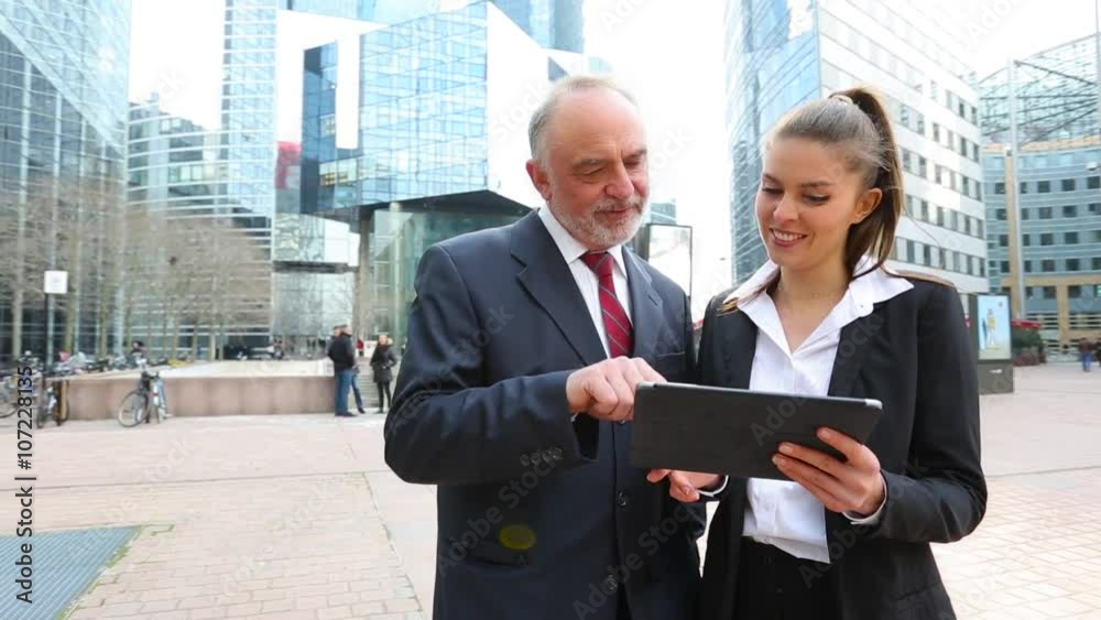 Business people meeting and talking in financial district, HD movie (1920X1080, 25 fps) Business people meeting and talking in financial district, HD movie (1920X1080, 25 fps)