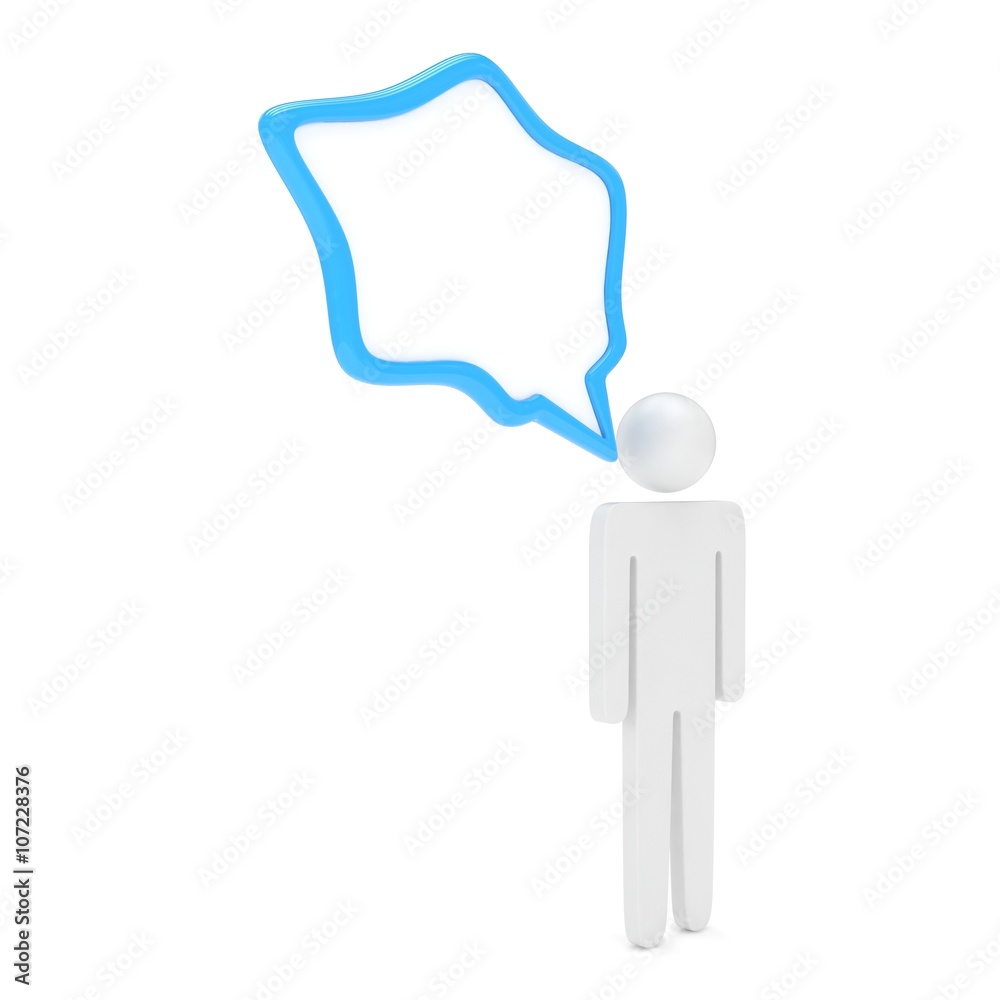 3d man with talk bubbles isolated over a white background. 3d rendering. 3d man with talk bubbles isolated over a white background. 3d rendering.