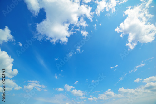 white clouds and blue sky