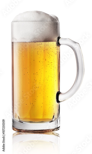 Narrow beer mug with handle
