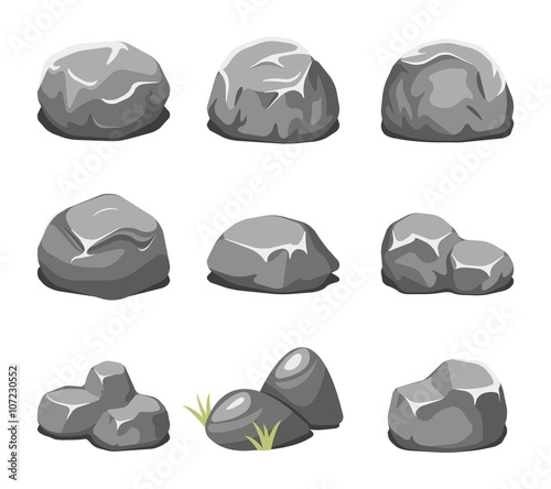 Stones and rocks cartoon vector