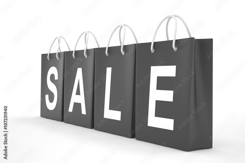 sale written on shopping bag. 3d rendering. sale written on shopping bag. 3d rendering.