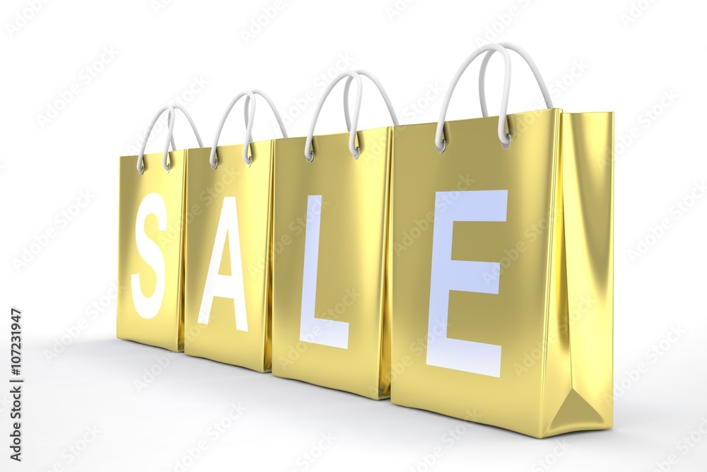 sale written on shopping bag. 3d rendering. sale written on shopping bag. 3d rendering.