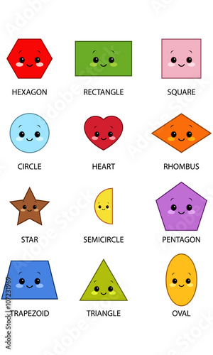 Shapes With Kawaii Faces
