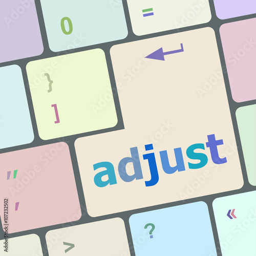 adjust button on the keyboard key close-up vector illustration