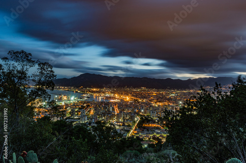 Palermo, vista notturna da Monte Pellegrino