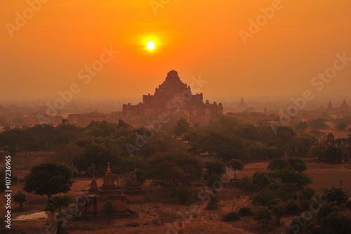 Old Pagodas in Bagan  Myanmar at Sunrise View Point