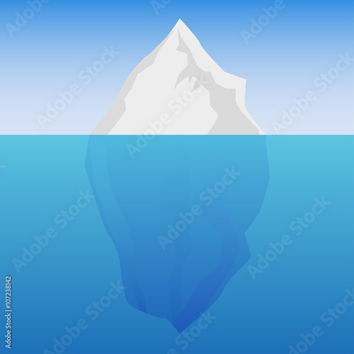 Iceberg. Underwater ice