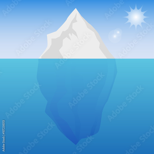 Iceberg background with sun