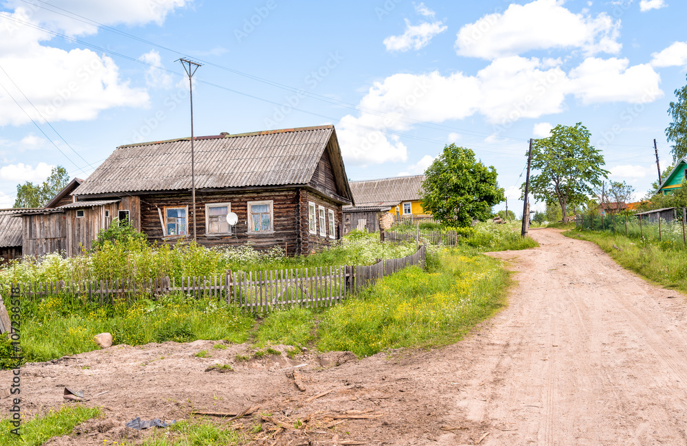 Old wooden house in Russian village. Old wooden house in Russian village.