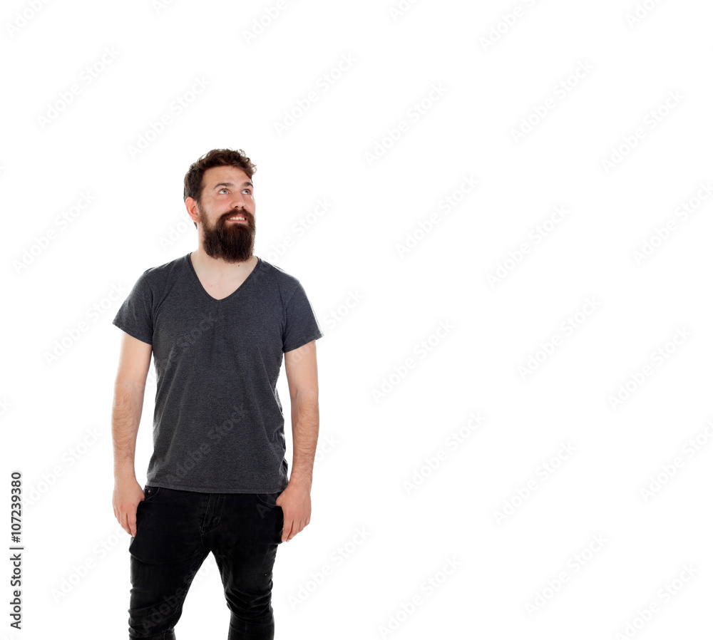 Fototapeta premium Pensive men with long beard