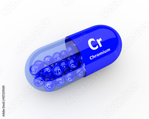 фотографія pills with chromium Cr element dietary supplements