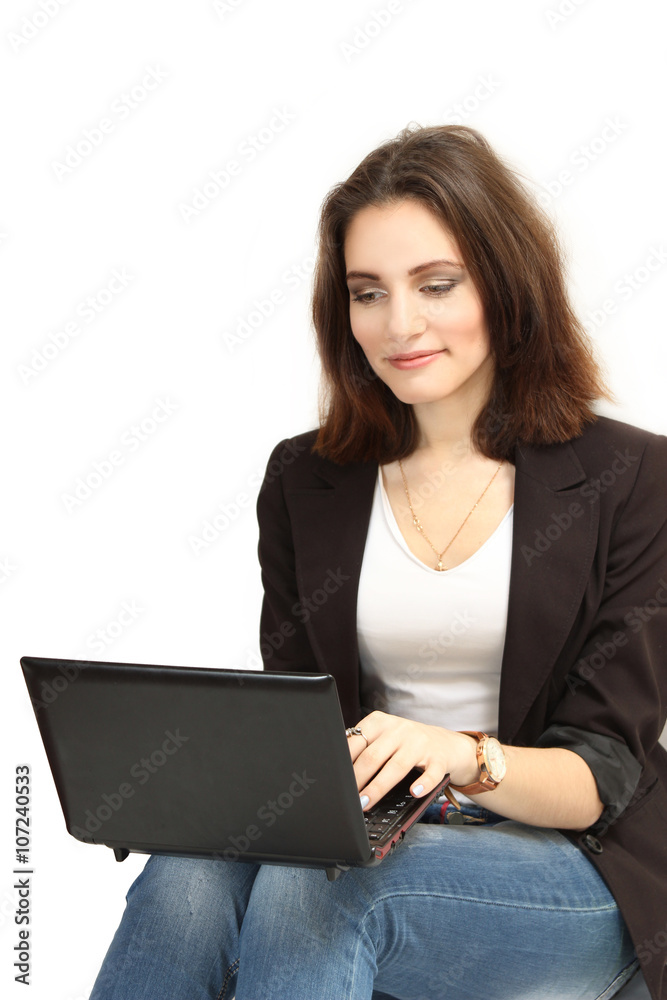 nice young girl with the laptop. nice young girl with the laptop.
