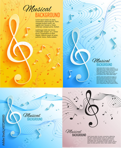 Set of musical banners.