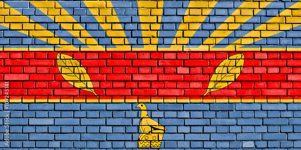 flag of Harare painted on brick wall flag of Harare painted on brick wall