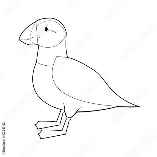 Easy Coloring Animals for Kids: Puffin