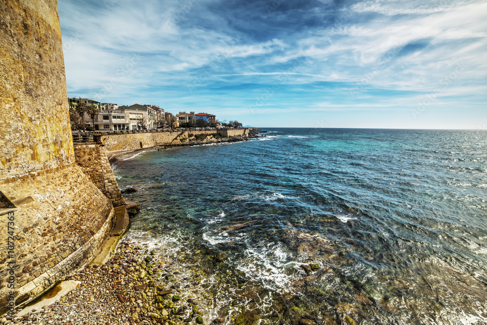 Fototapeta premium Alghero shoreline seen from the seafront
