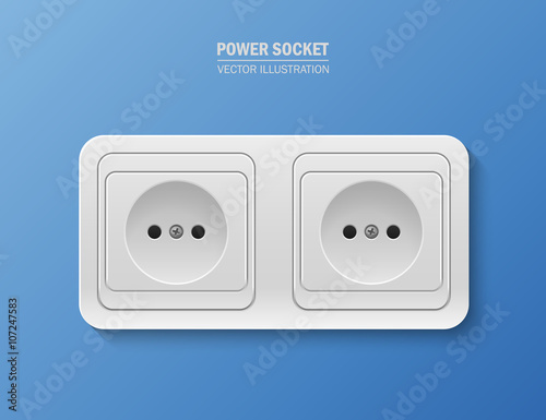 Vector background with realistic power socket 