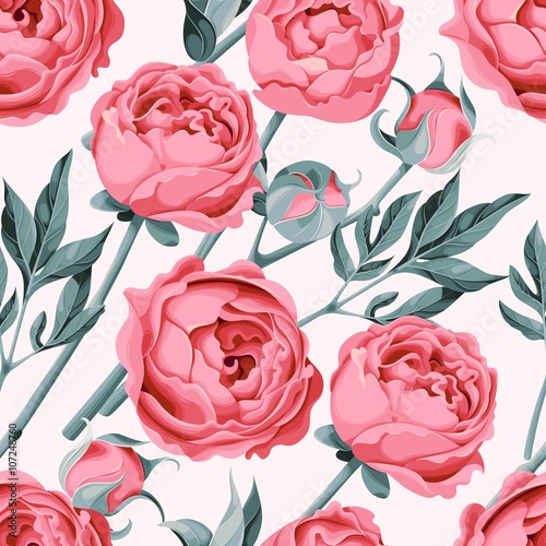 Peony flower seamless