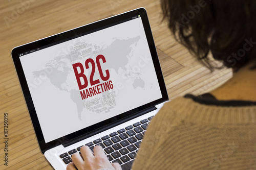 woman computer b2c marketing