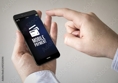  touchscreen smartphone with mobile payment on the screen