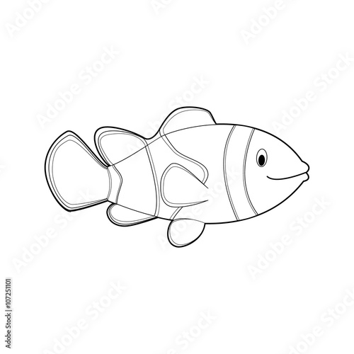 Easy Coloring Animals for Kids: Clownfish