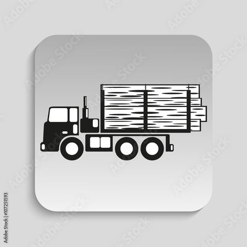 Truck. Black vector icon