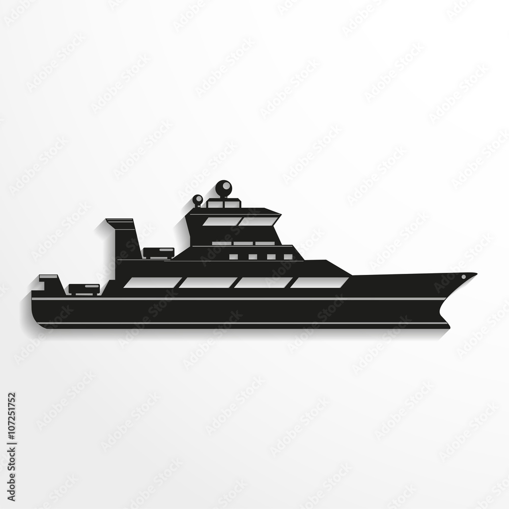 Ocean ship. Vector illustration.