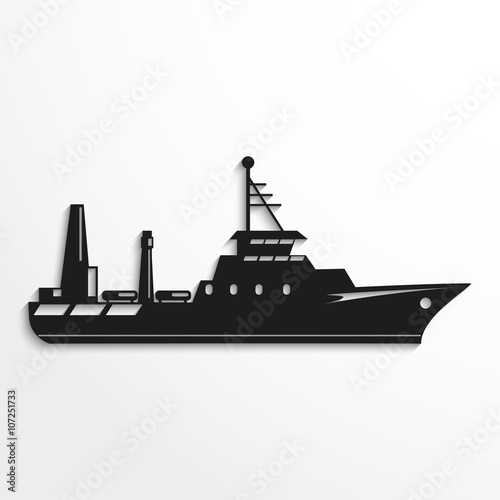 Ocean ship. Vector illustration.
