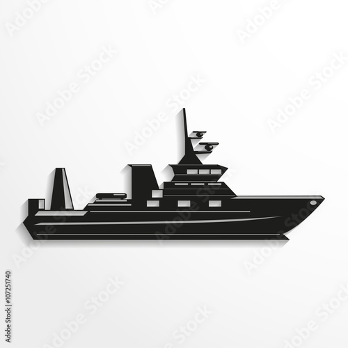 Ocean ship. Vector illustration.