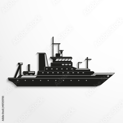 Ocean ship. Vector illustration.