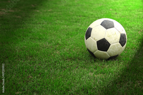 Football on green grass with spot light © phaitoon