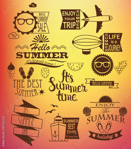 Summer holidays design elements.