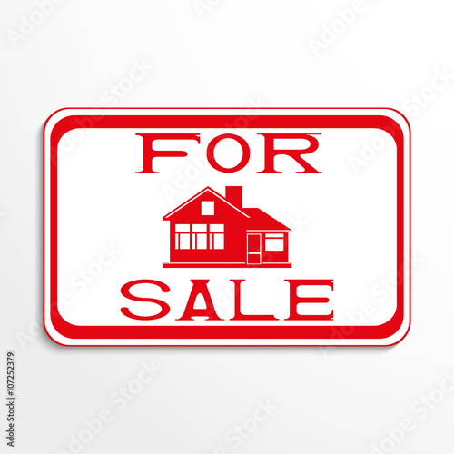 The label on the sale of the house. Vector illustration.