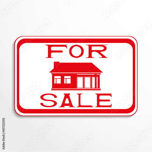 The label on the sale of the house. Vector illustration.