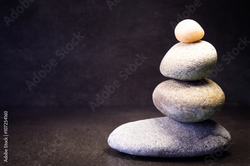 Balanced stones in dark ambient 