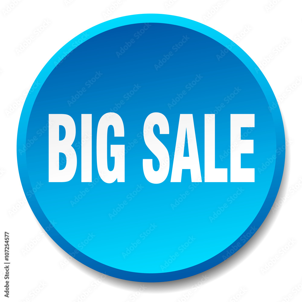 big sale blue round flat isolated push button big sale blue round flat isolated push button