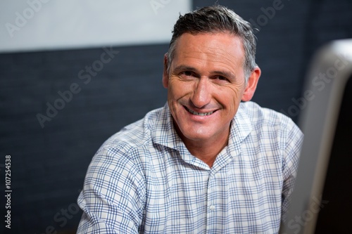 Portrait of man smiling at camera