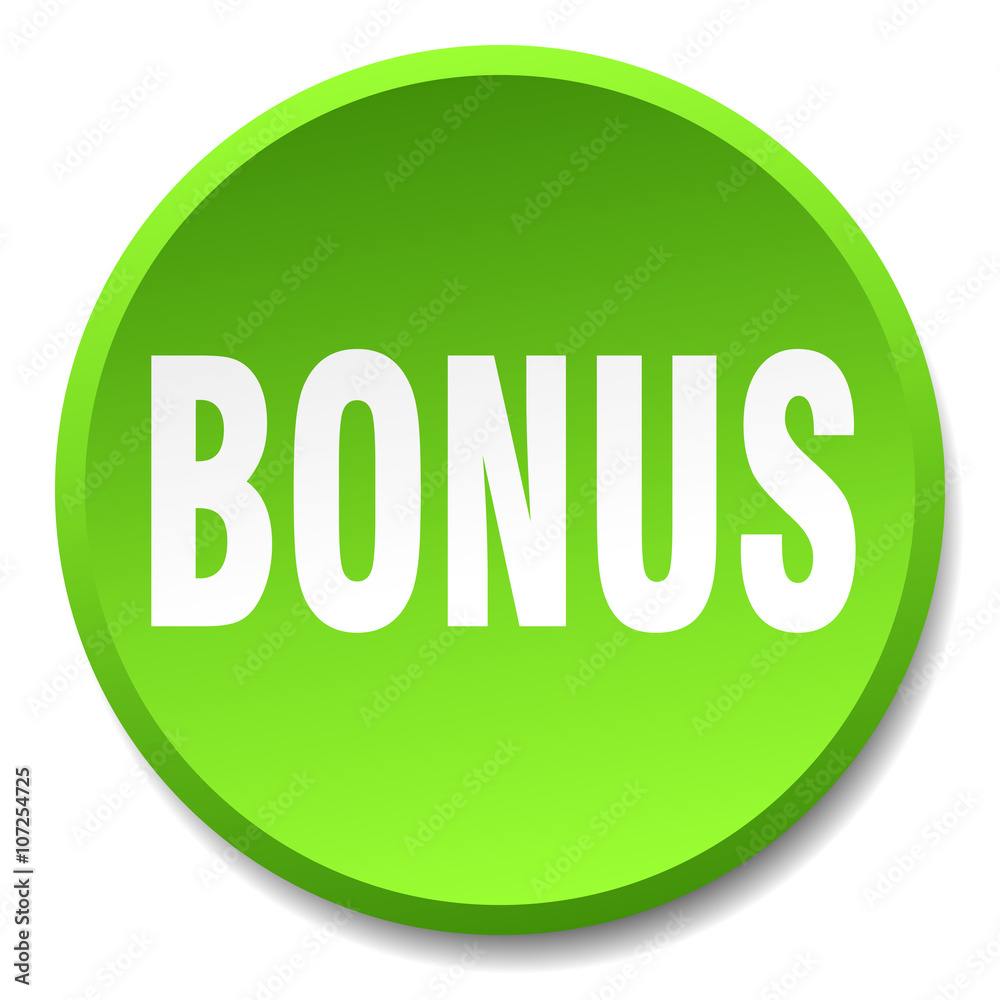 bonus green round flat isolated push button bonus green round flat isolated push button